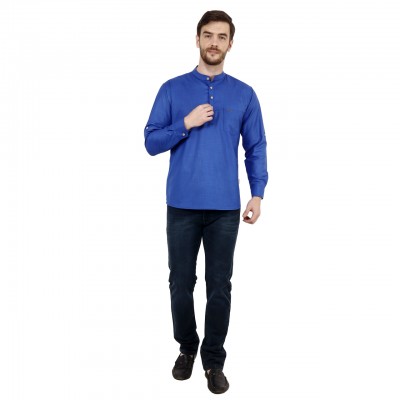 Mens U Blue Short Kurta 